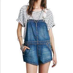 Free people denim short overall